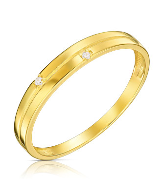 Gold ring band 14k delicate stones