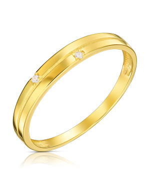 Gold ring band 14k delicate stones