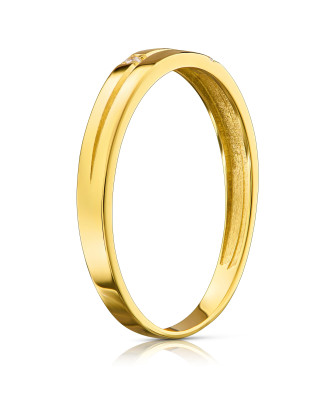 Gold ring band 14k delicate stones