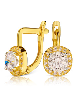 14k gold earrings with cubic zirconia
