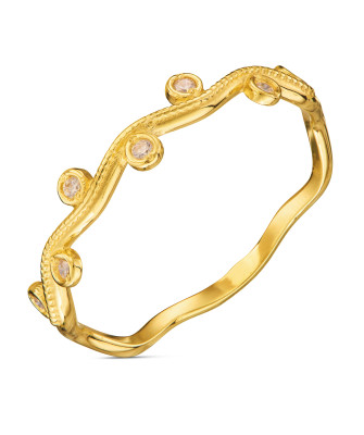 Thin ring with white cubic zirconia