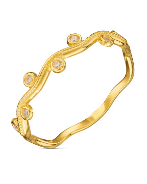 Thin ring with white cubic zirconia