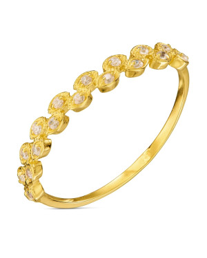 Thin ring with white cubic zirconia gold 8k