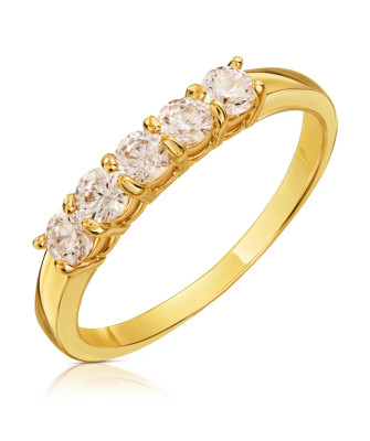 Gold ring with cubic zirconia 8k