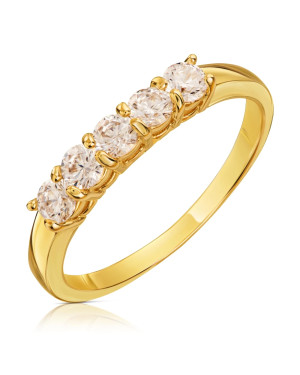 Gold ring with cubic zirconia 8k