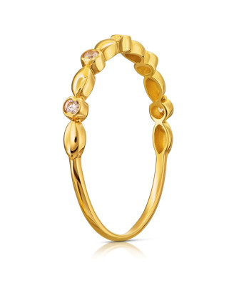 Gold ring white stones 8k