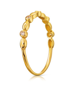 Gold ring white stones 8k