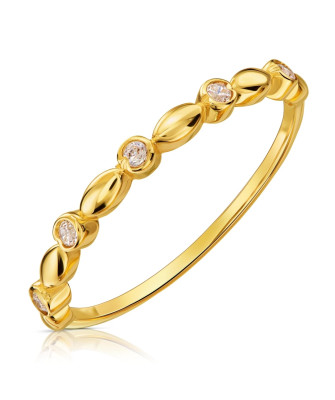 Gold ring white stones 8k