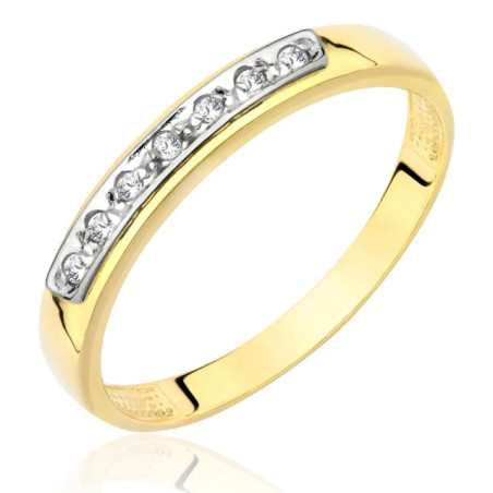 Wedding ring with white zircons 333 P2.1374 | GoldJewellery