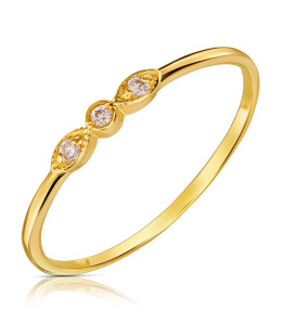 8ct Gold Delicate Cubic Zirconia Ring