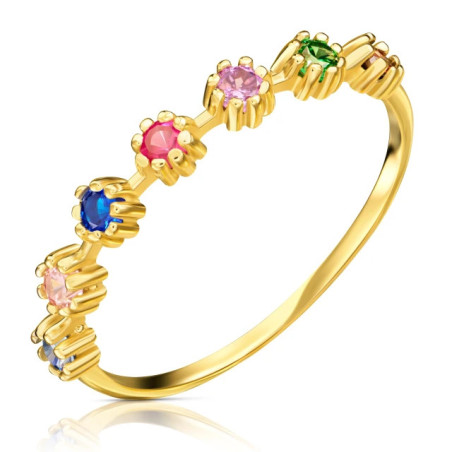 Ring with colored stones, gold 333 ER.0015k| GoldJewellery