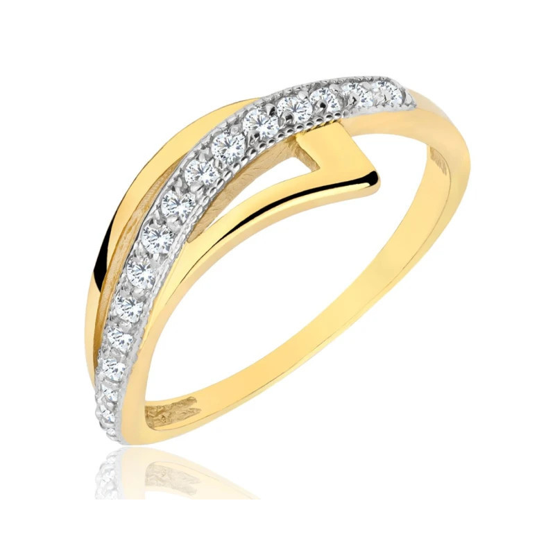 Ring with leaves, white eye 333 P1.1052 | GoldJewellery Ring with leaves, white eye 333 P1.1052 | GoldJewellery
