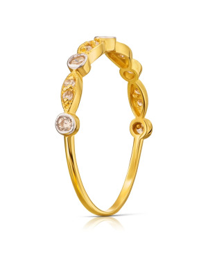 Delicate gold ring white stones