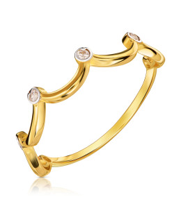 Crown ring with stones 8k