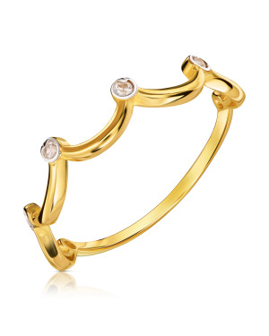 Crown ring with stones 8k