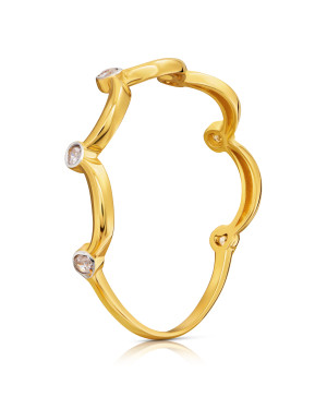 Crown ring with stones 8k
