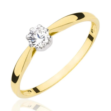 Gold Engagement Ring with a white eyelet, 333 | GoldJewellery