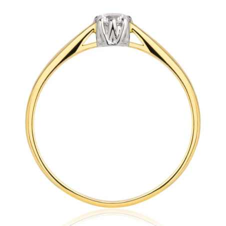 Gold Engagement Ring with a white eyelet, 333 | GoldJewellery