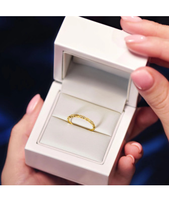 Gold ring white stones 8k hallmark