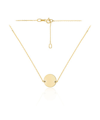 Gold necklace circle NZ012