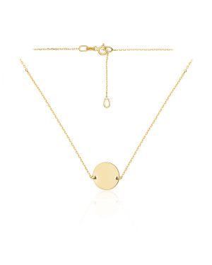 Gold necklace circle NZ012