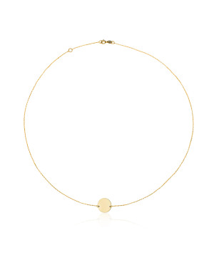 Gold necklace circle NZ012
