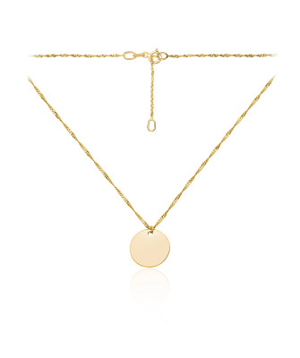 Gold necklace with circle NZ009SING