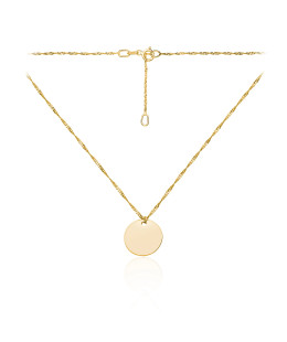 Gold necklace with circle NZ009SING