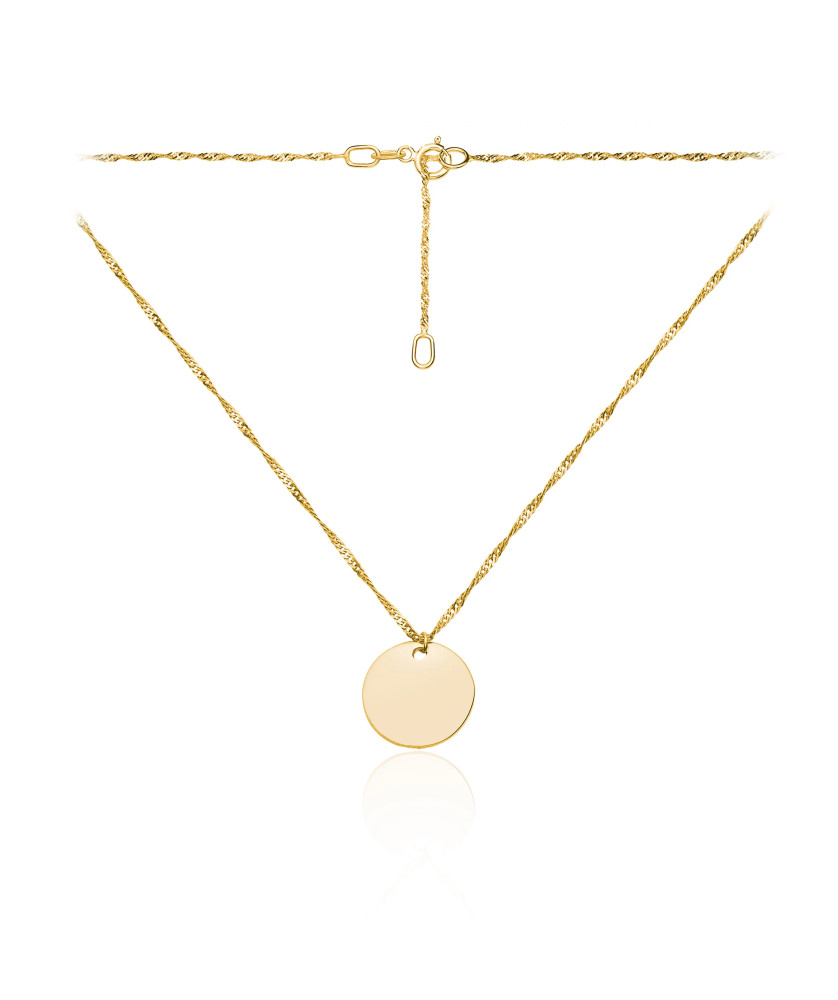 Gold necklace with circle NZ009SING
