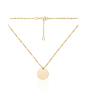Gold necklace with circle NZ009SING