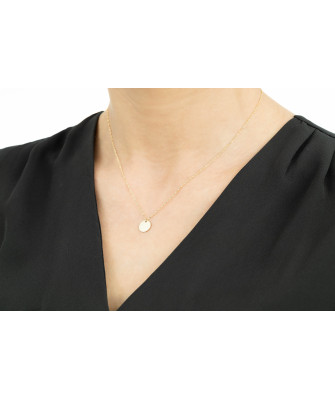 Gold necklace with circle NZ009SING