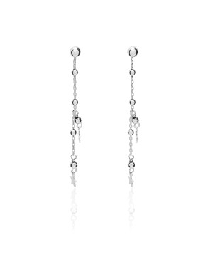 Sterling Silver Three Star Drop Earrings