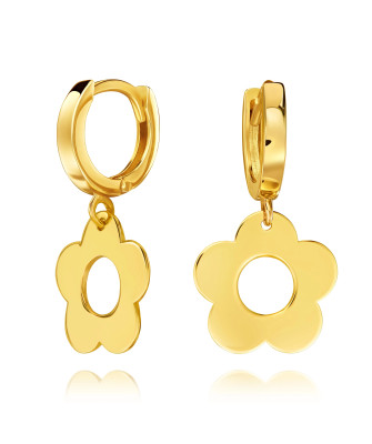 Gold flower earrings 14k test