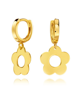 Gold flower earrings 14k test