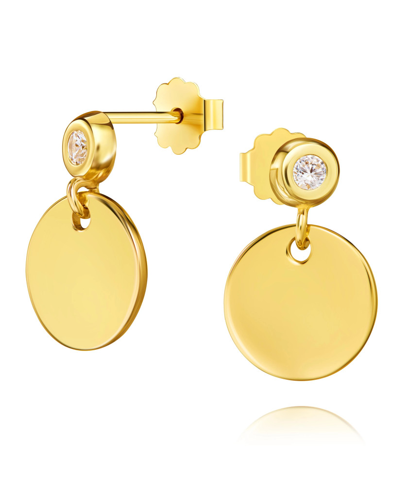 Gold hoop stud earrings