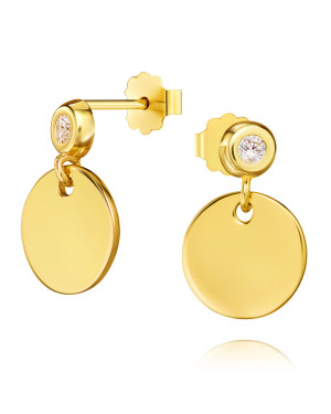 Gold hoop stud earrings