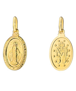 Miraculous Medal pendant 14k gold