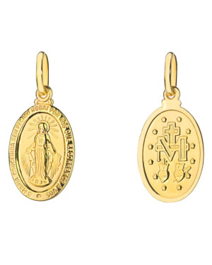 Miraculous Medal pendant 14k gold