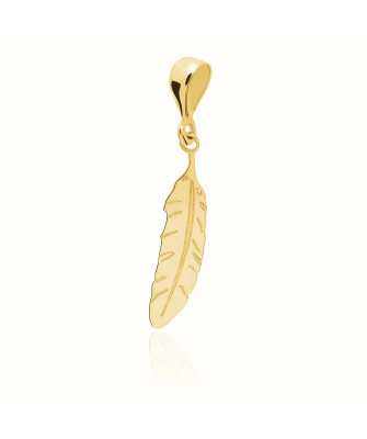 Gold feather pendant 8k test
