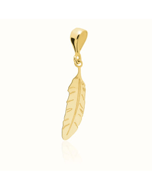 Gold feather pendant 8k test