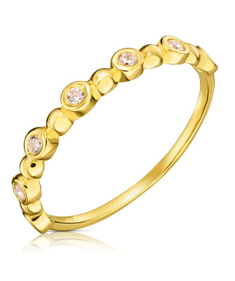 14k gold ring white stones