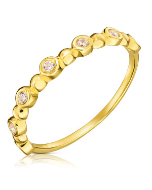 14k gold ring white stones