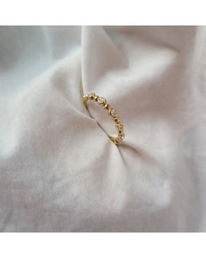 14k gold ring white stones