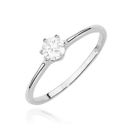 Gold ring with a diamond 0.30ct, certificate