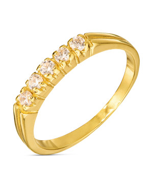 Gold ring with cubic zirconia 8k