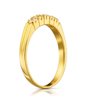 Gold ring with cubic zirconia 8k