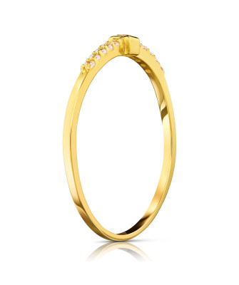 Ring with white stone 14k