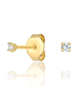 Delicate gold earrings with zirconia 14k