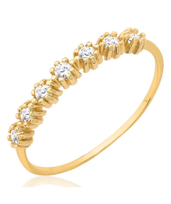 14k gold ring white stones