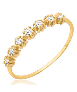 14k gold ring white stones
